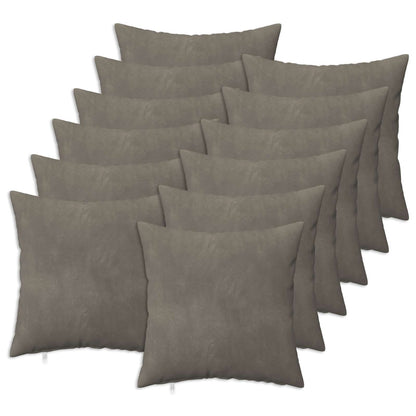 Throw Pillow HEERLEN Velvet 12 pcs 40 x 40 cm Light grey