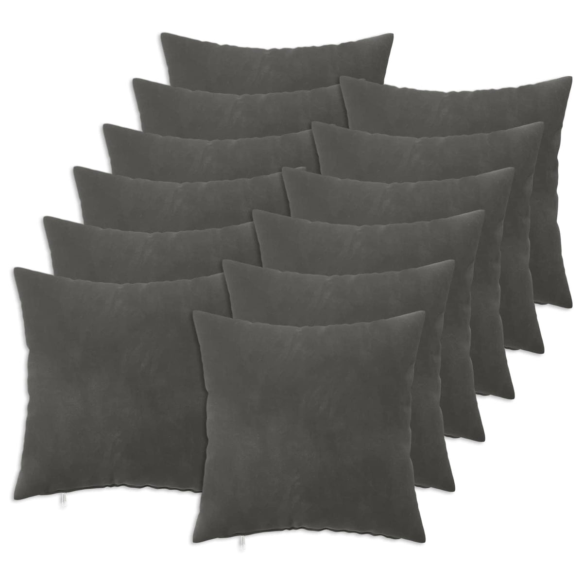 Throw Pillow HEERLEN Velvet 12 pcs 40 x 40 cm Dark grey