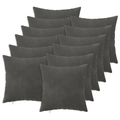 Throw Pillow HEERLEN Velvet 12 pcs 40 x 40 cm Dark grey
