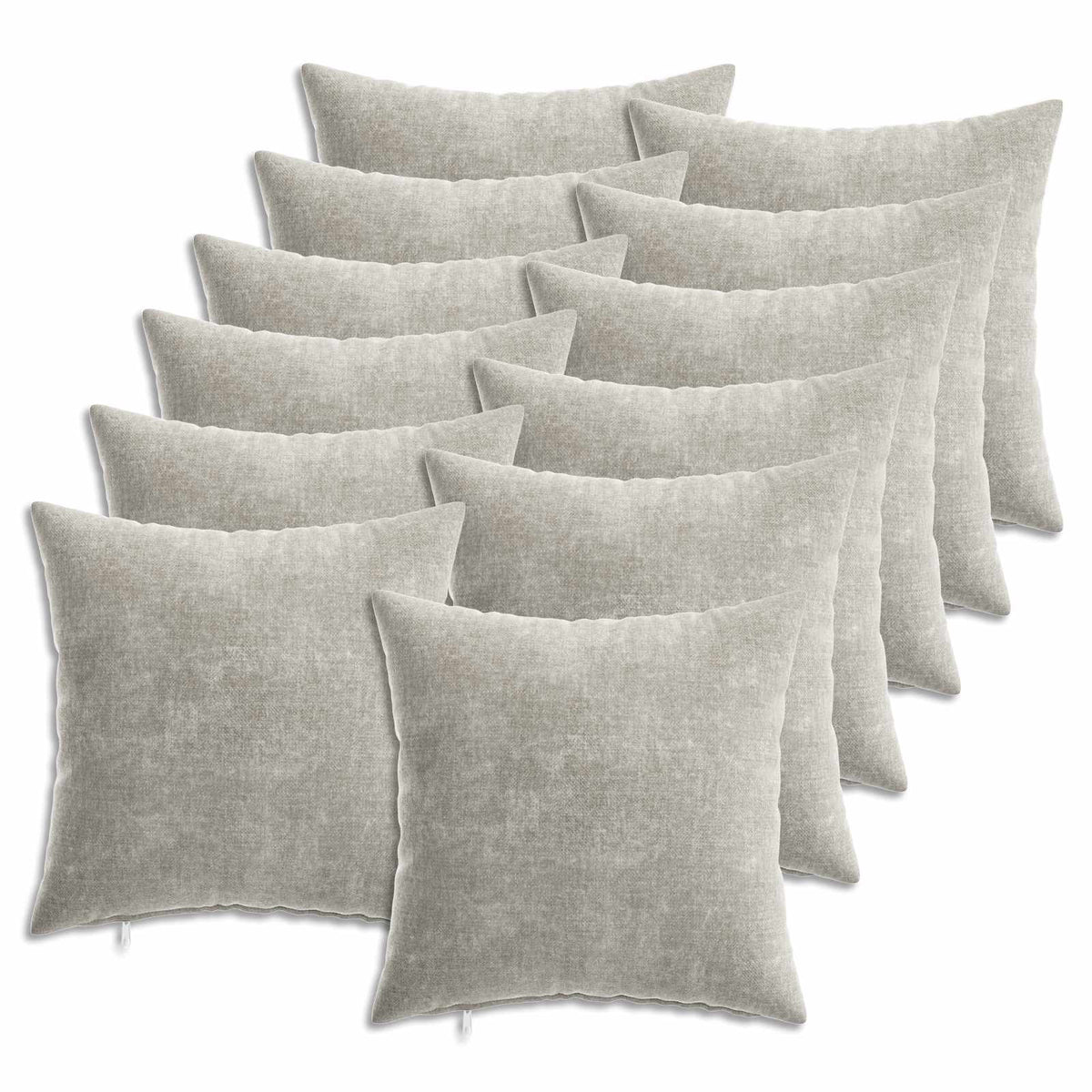 vidaXL Throw Pillow 12 pcs HEERLEN Light Grey 40 x 40 cm 2