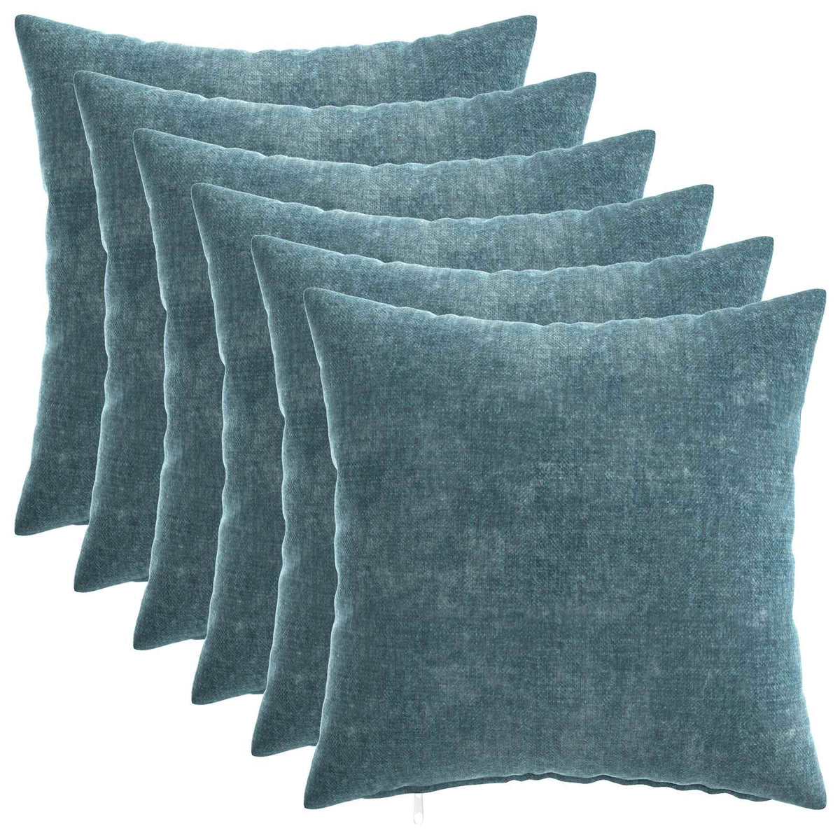 vidaXL Throw Pillow 6 pcs HEERLEN Blue 40 x 40 cm Chenille Fabric 2