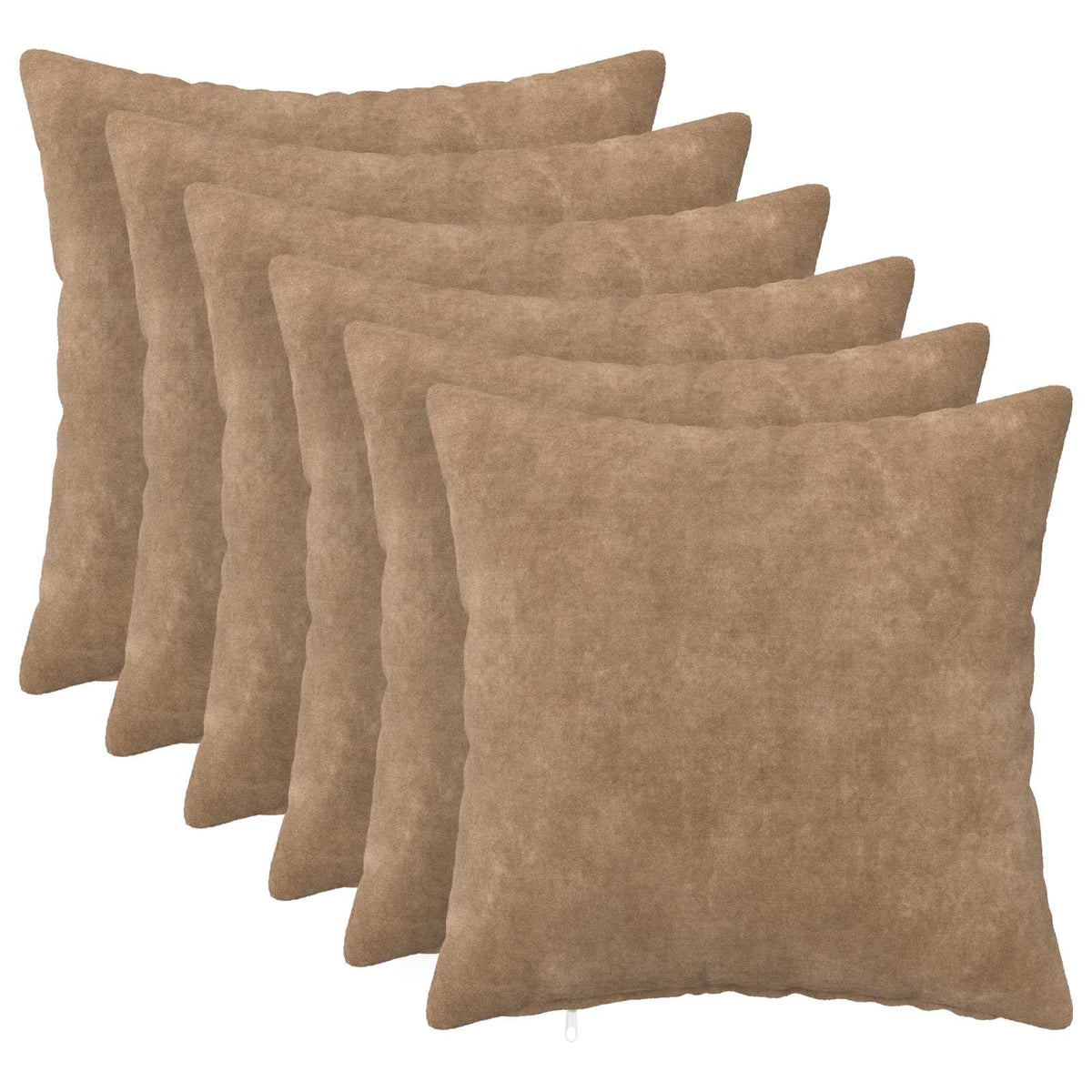 Throw Pillow HEERLEN Microfiber Fleece 6 pcs Taupe 40 x 40 cm