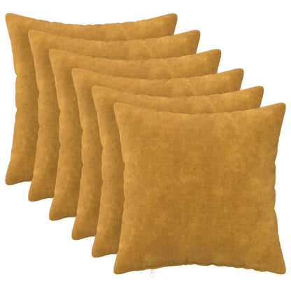 Throw Pillow HEERLEN Microfiber Fleece 6 pcs Yellow 40 x 40 cm