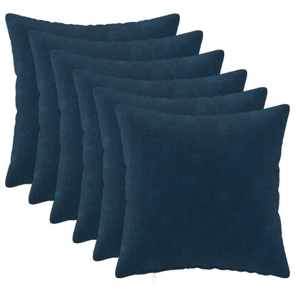 Throw Pillow HEERLEN Microfiber Fleece 6 pcs Blue 40 x 40 cm