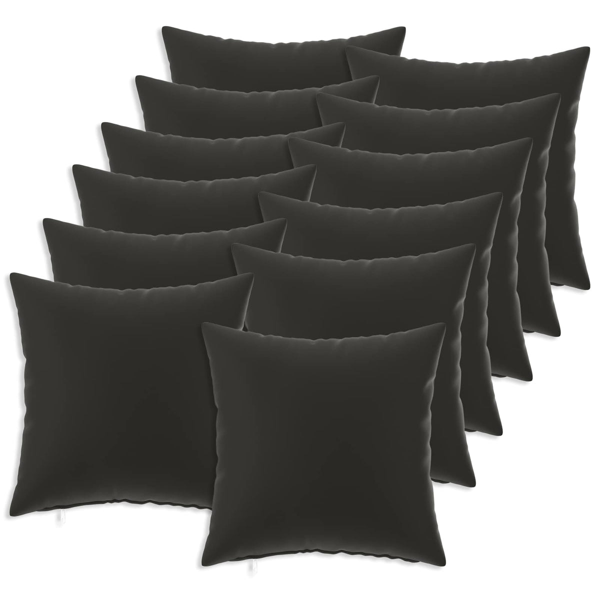 Throw Pillow HEERLEN Polyester 12 pcs 40 x 40 cm Black