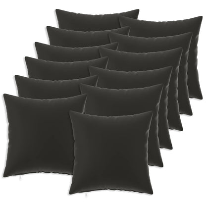 Throw Pillow HEERLEN Polyester 12 pcs 40 x 40 cm Black