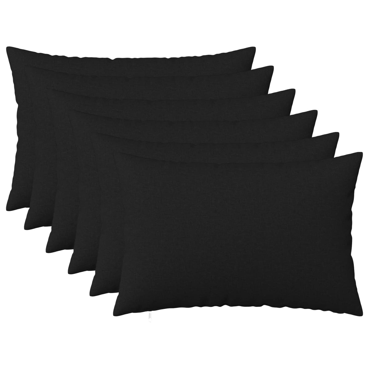 Throw Pillow HEERLEN Fabric 6 pcs 40 x 60 cm Black