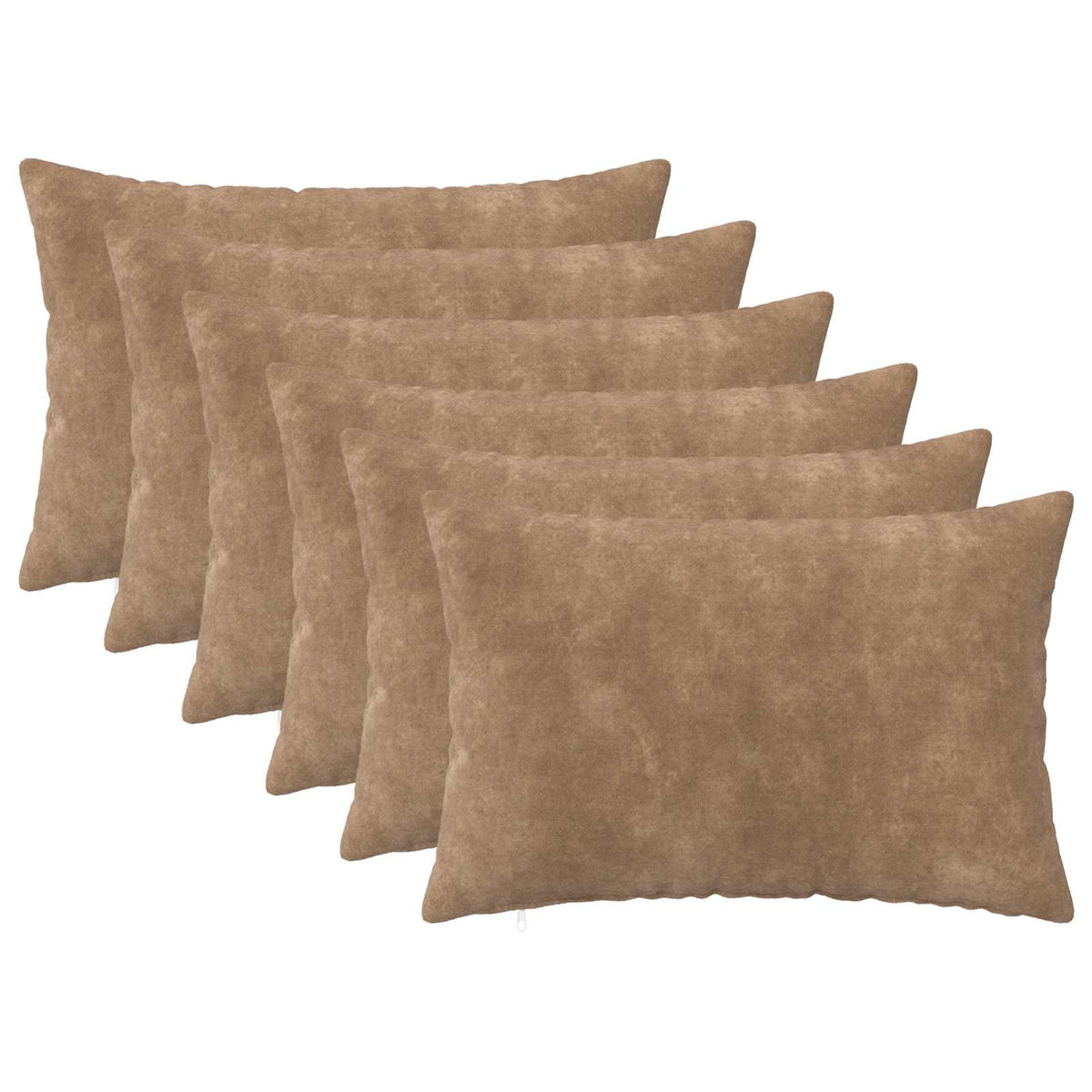 Throw Pillow HEERLEN Microfiber Fleece 6 pcs Taupe 40 x 60 cm