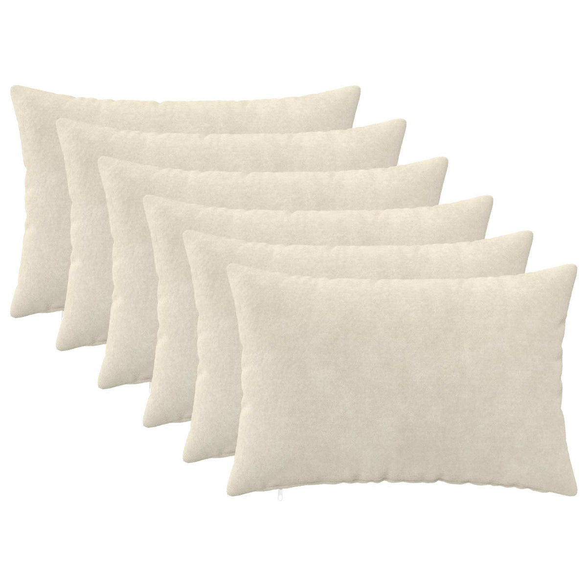 Throw Pillow HEERLEN Microfiber Fleece 6 pcs Cream 40 x 60 cm