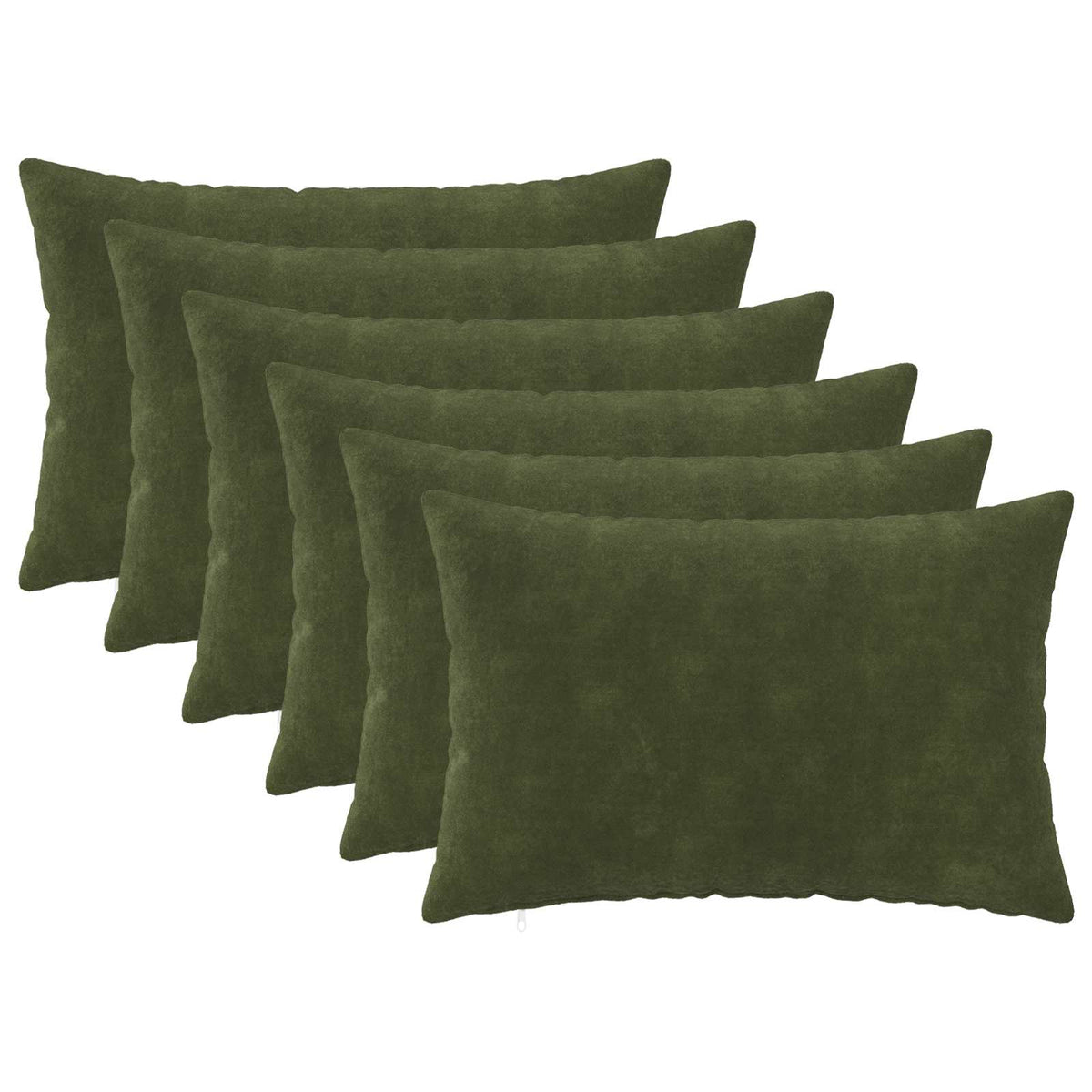 Throw Pillow HEERLEN Microfiber Fleece 6 pcs Green 40 x 60 cm