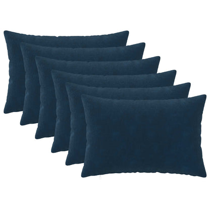Throw Pillow HEERLEN Microfiber Fleece 6 pcs Blue 40 x 60 cm