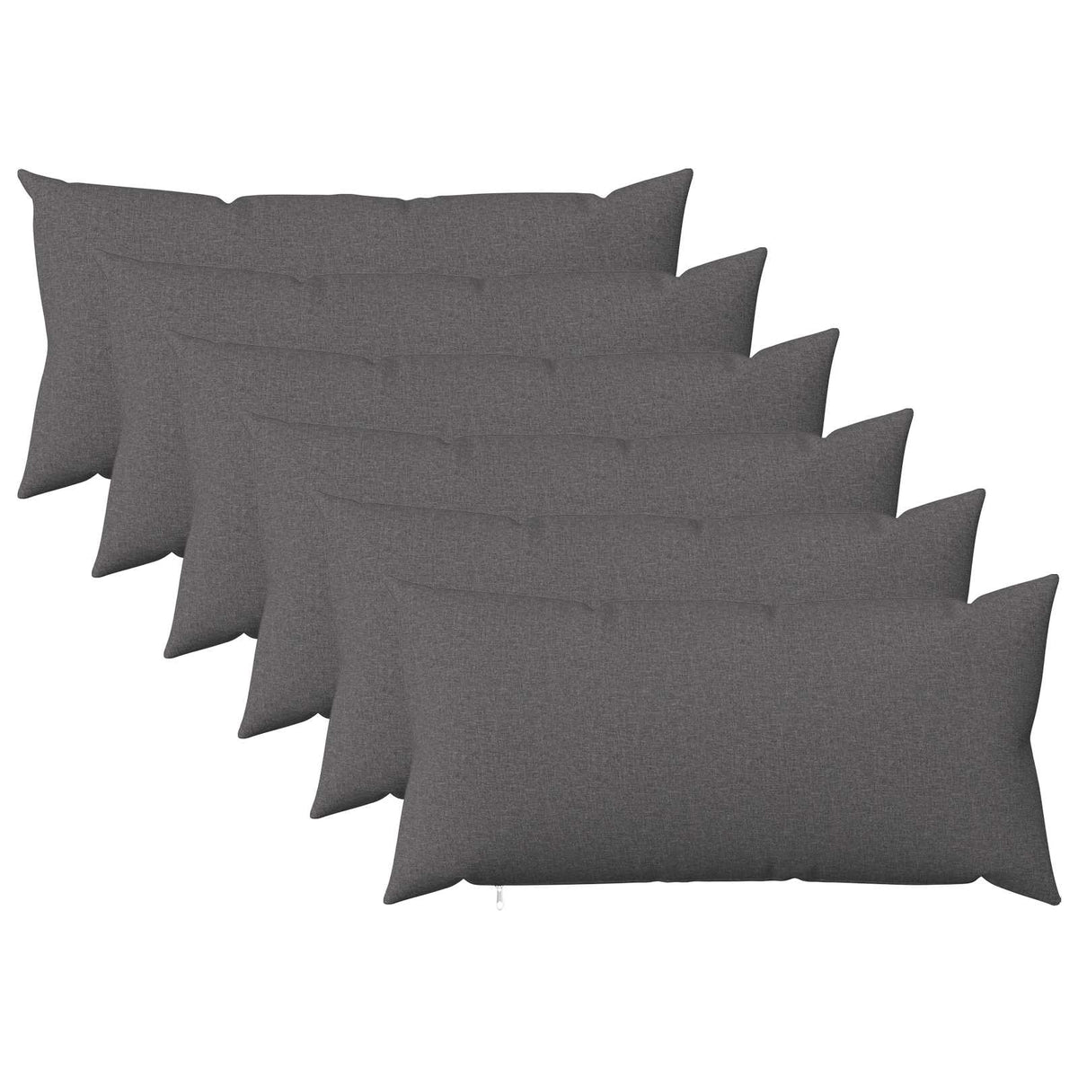 vidaXL Throw Pillow 6 pcs HEERLEN Light Grey 40 x 70 cm Fabric 2