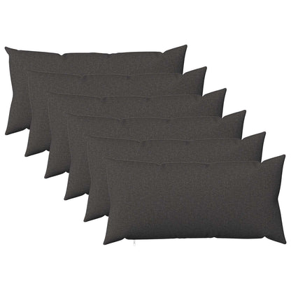Throw Pillow HEERLEN Fabric 6 pcs 40 x 70 cm Dark grey