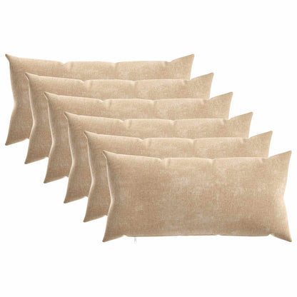 vidaXL Throw Pillow 6 pcs HEERLEN Taupe 40 x 70 cm Chenille Fabric 2
