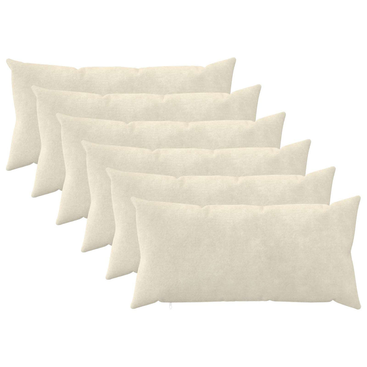 Throw Pillow HEERLEN Microfiber Fleece 6 pcs Cream 40 x 70 cm