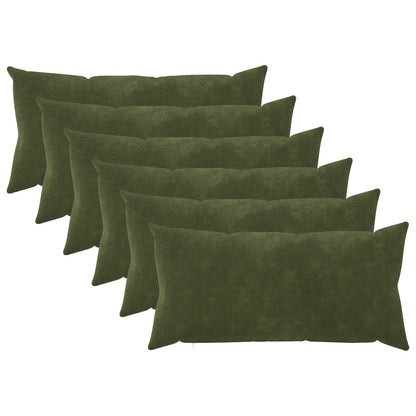 Throw Pillow HEERLEN Microfiber Fleece 6 pcs Green 40 x 70 cm
