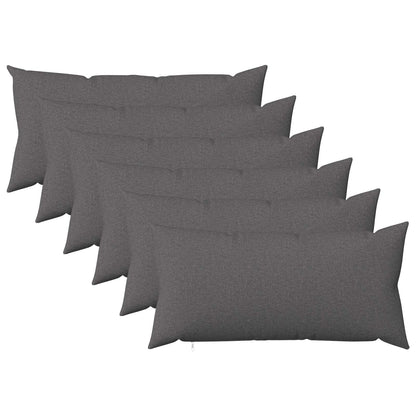 Throw Pillow HEERLEN Fabric 6 pcs 40 x 80 cm Light grey