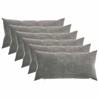vidaXL Throw Pillow 6 pcs HEERLEN Dark Grey 40 x 80 cm Chenille Fabric 2