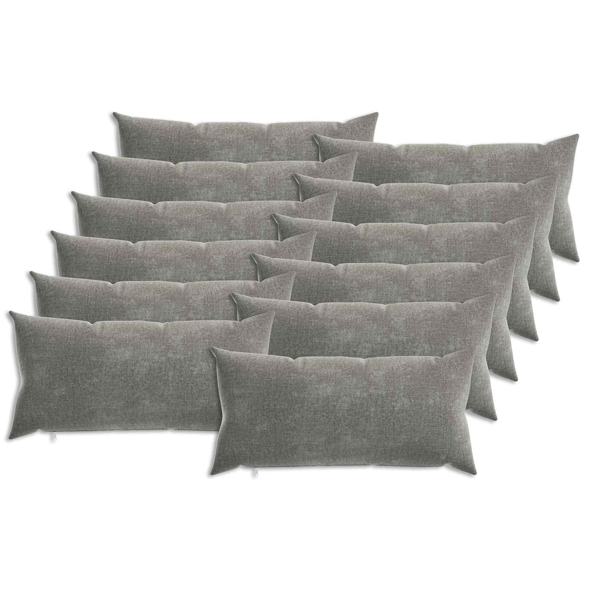 vidaXL Cushion with Pillow HEERLEN 12 pcs Dark Grey Chenille Fabric 2