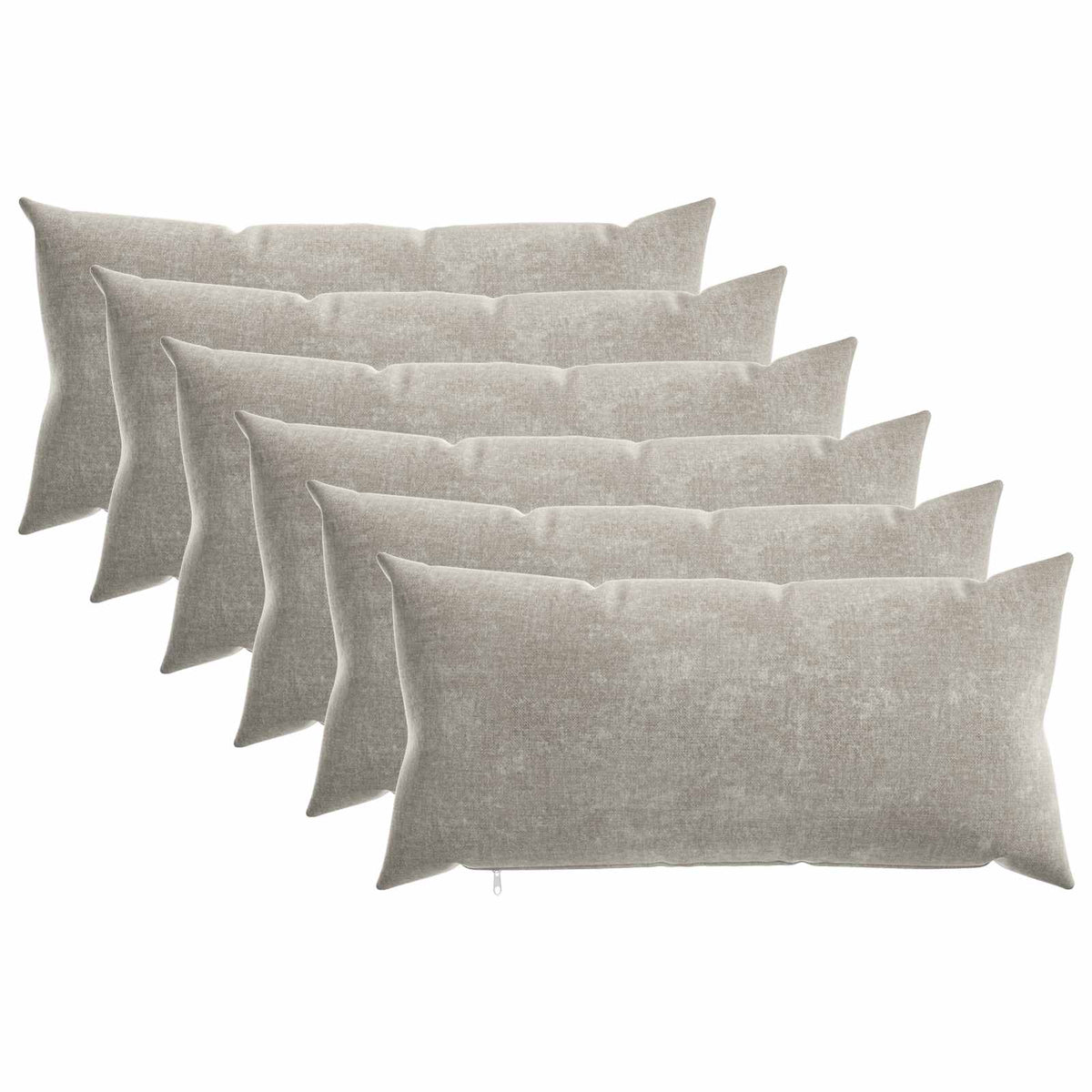 vidaXL Throw Pillow 6 pcs HEERLEN Light Grey 40 x 80 cm 2