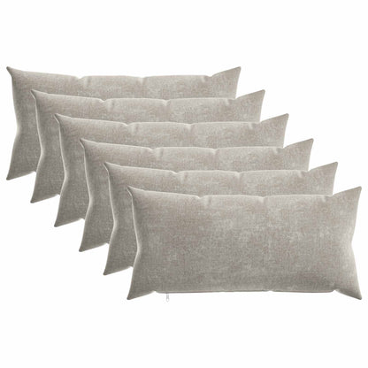 vidaXL Throw Pillow 6 pcs HEERLEN Light Grey 40 x 80 cm 2
