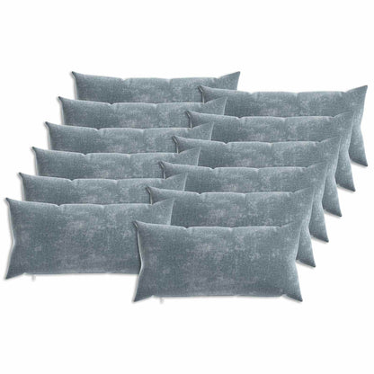 vidaXL Cushion with Pillow HEERLEN 12 pcs Light Blue Chenille Fabric 2