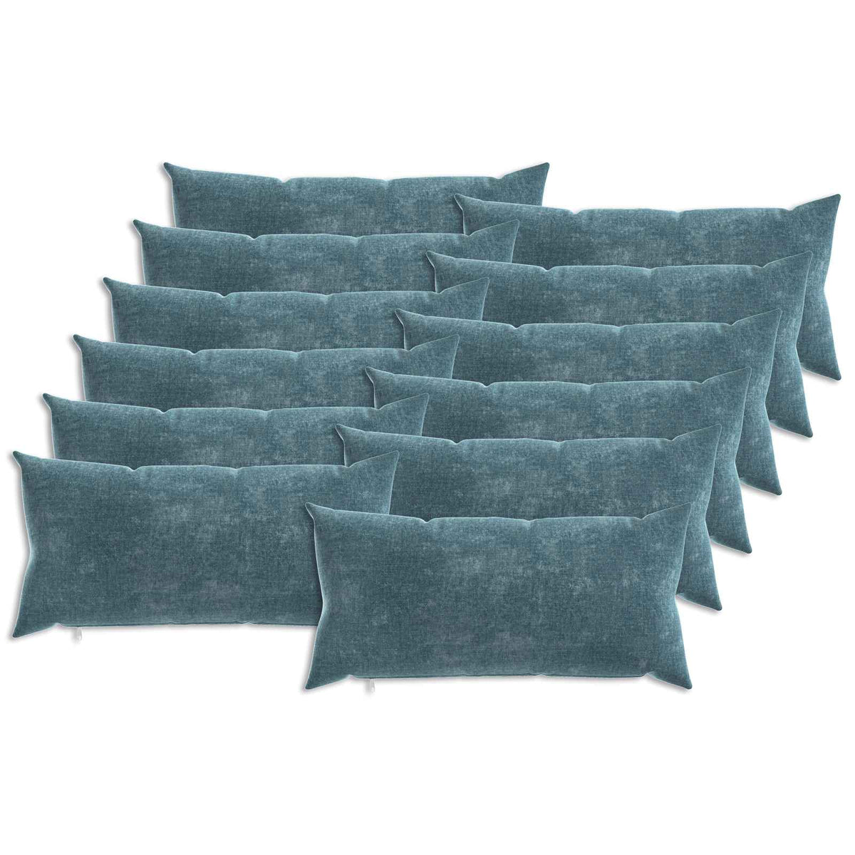vidaXL Cushion with Pillow HEERLEN 12 pcs Blue Chenille Fabric 2