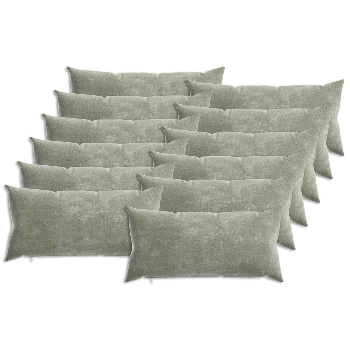 vidaXL Cushion with Pillow HEERLEN 12 pcs Green Chenille Fabric 2