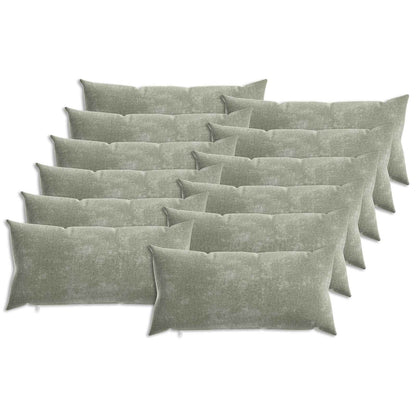 vidaXL Cushion with Pillow HEERLEN 12 pcs Green Chenille Fabric 2