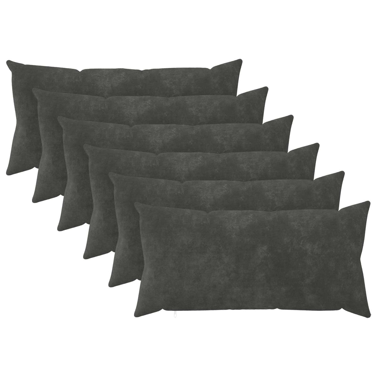 Throw Pillow HEERLEN 6 pcs Anthracite 40 x 80 cm