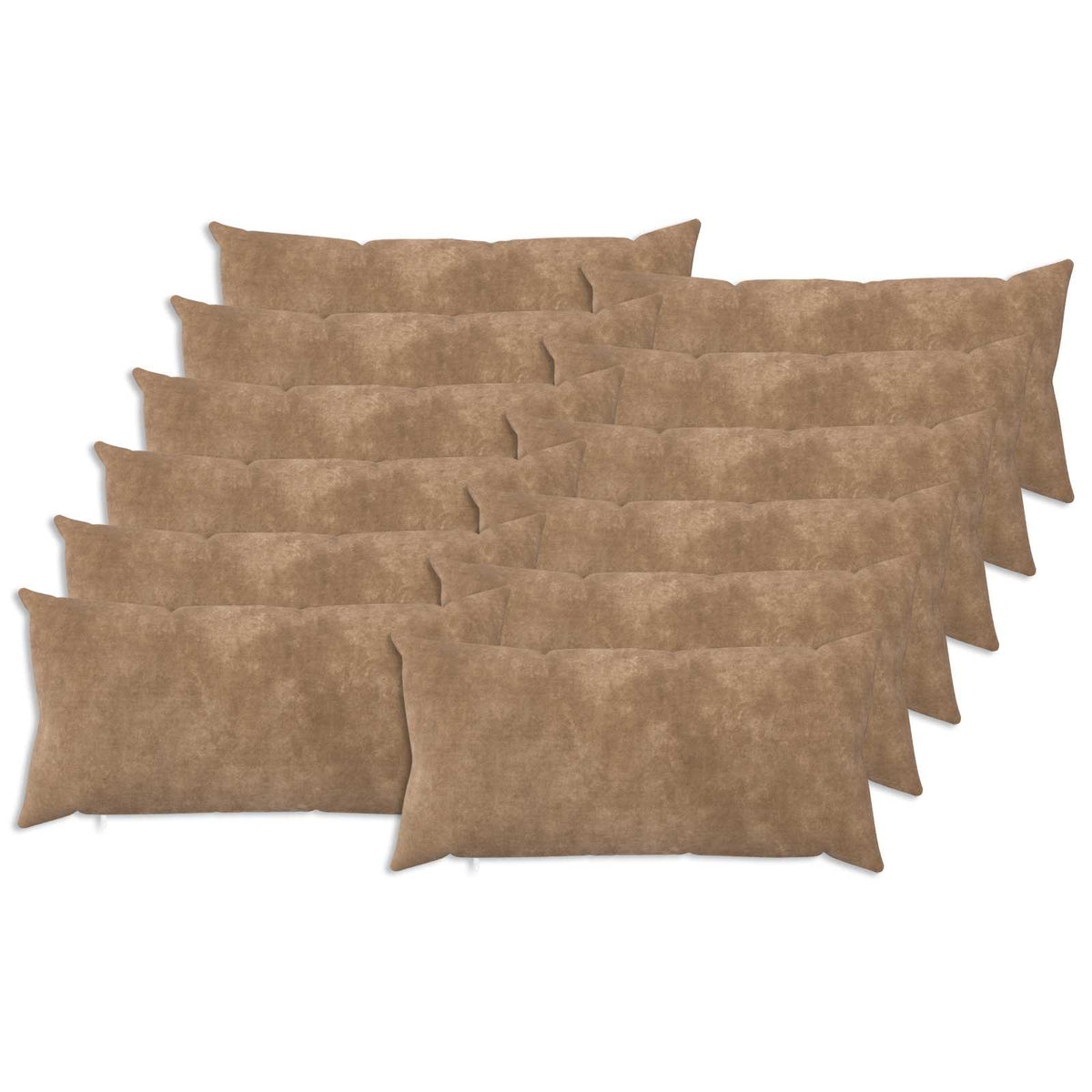 Cushion with Pillow HEERLEN Microfiber Fleece 12 pcs 40 x 80 cm Taupe