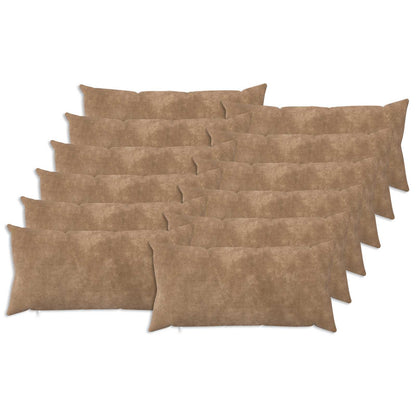Cushion with Pillow HEERLEN Microfiber Fleece 12 pcs 40 x 80 cm Taupe