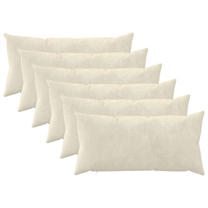 Throw Pillow HEERLEN Microfiber Fleece 6 pcs Cream 40 x 80 cm