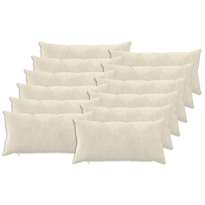 Cushion with Pillow HEERLEN Microfiber Fleece 12 pcs 40 x 80 cm Cream