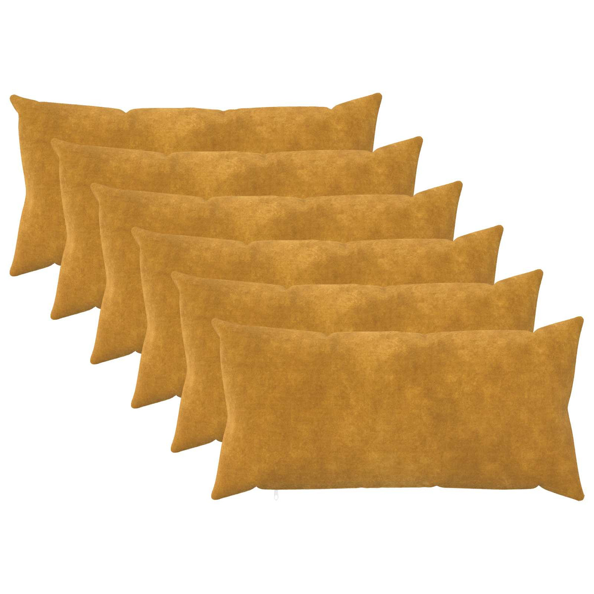 Throw Pillow HEERLEN Microfiber Fleece 6 pcs Yellow 40 x 80 cm