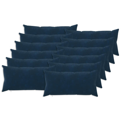 Cushion with Pillow HEERLEN Microfiber Fleece 12 pcs 40 x 80 cm Blue