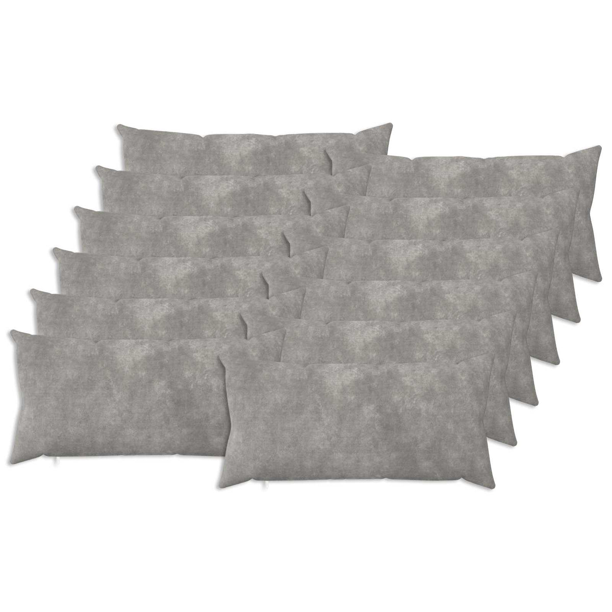 Cushion with Pillow HEERLEN Microfiber Fleece 12 pcs 40 x 80 cm Light grey