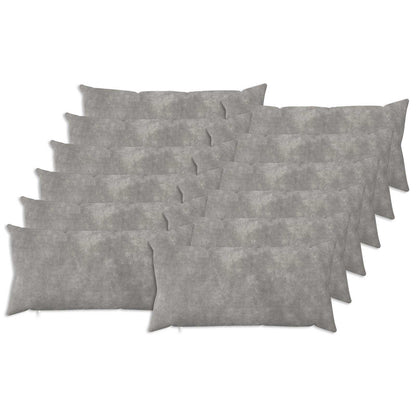 Cushion with Pillow HEERLEN Microfiber Fleece 12 pcs 40 x 80 cm Light grey
