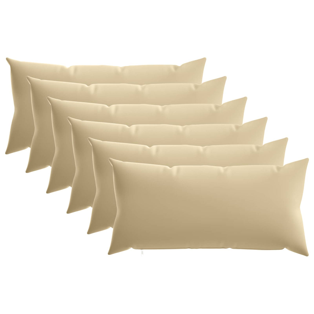 Throw Pillow HEERLEN Polyester 6 pcs 40 x 80 cm Beige