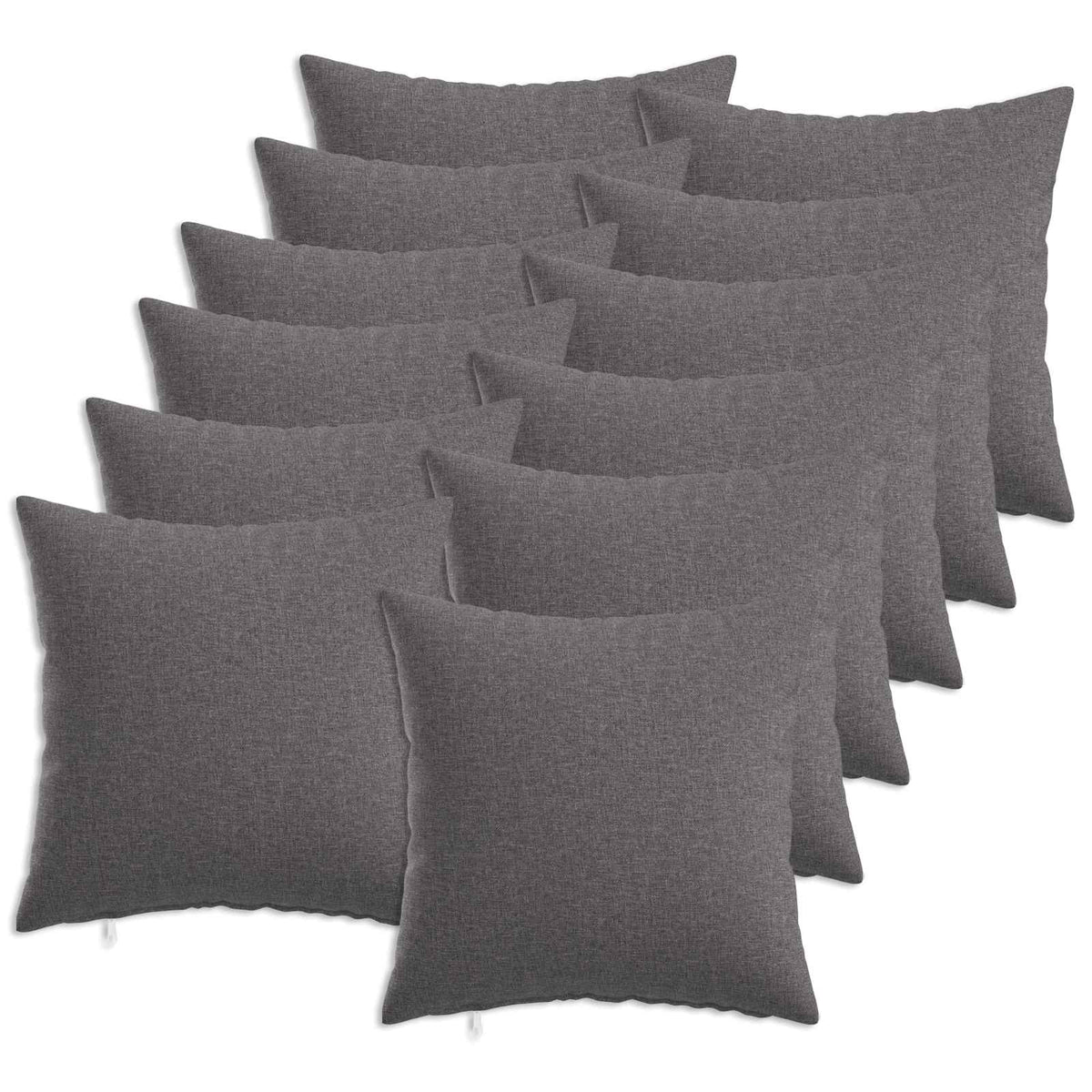 Throw Pillow HEERLEN Fabric 12 pcs 45 x 45 cm Light grey