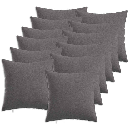 Throw Pillow HEERLEN Fabric 12 pcs 45 x 45 cm Light grey