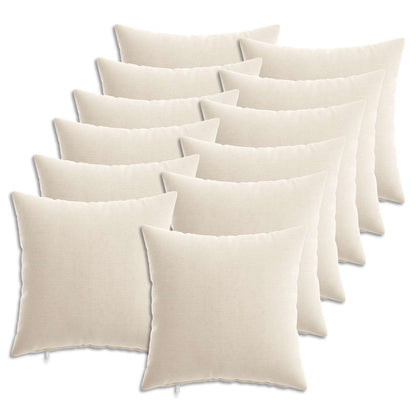 vidaXL Throw Pillow 12 pcs HEERLEN Cream 45 x 45 cm Chenille Fabric 2