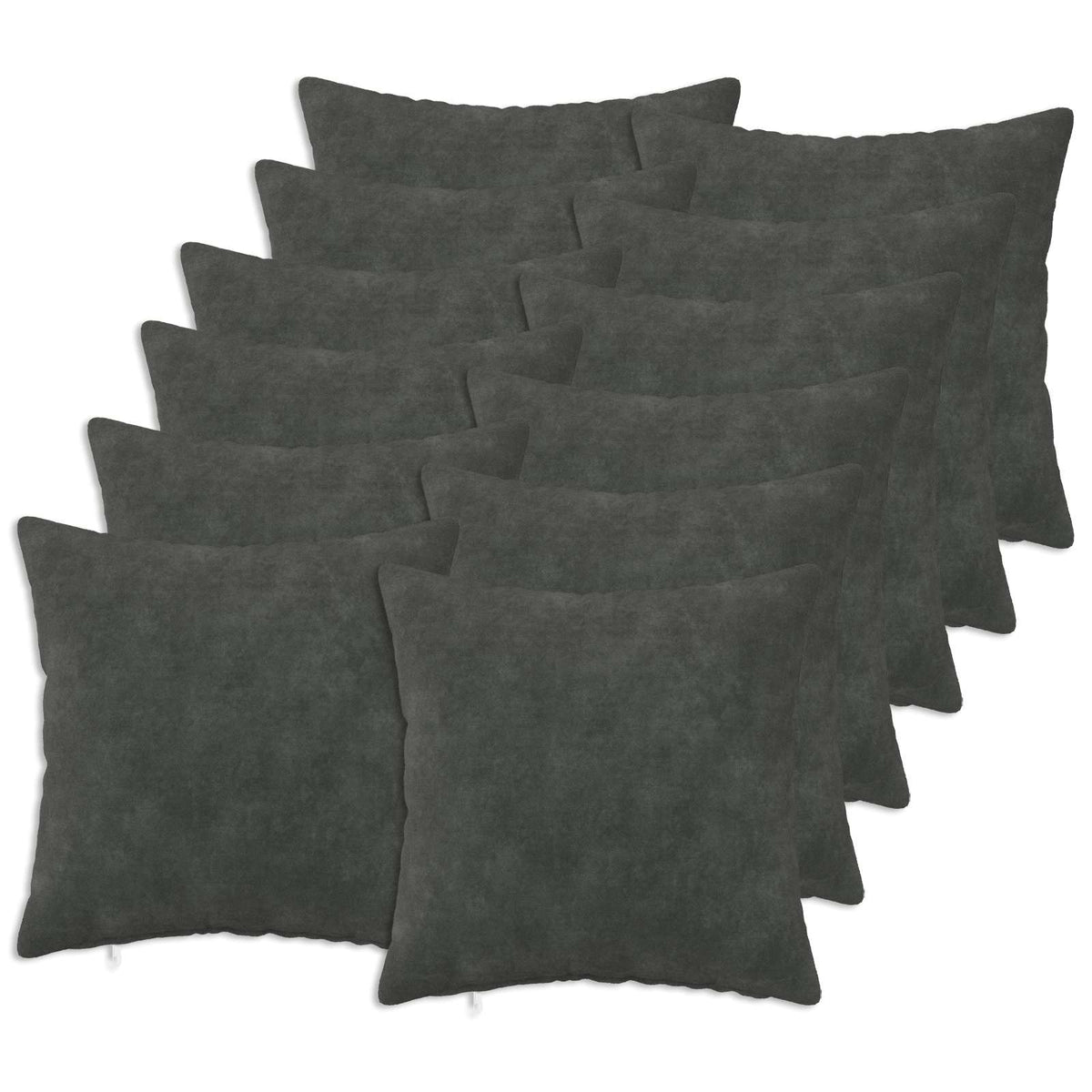 Throw Pillow HEERLEN Microfiber Fleece 12 pcs 45 x 45 cm Anthracite