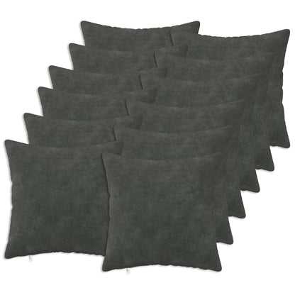 Throw Pillow HEERLEN Microfiber Fleece 12 pcs 45 x 45 cm Anthracite