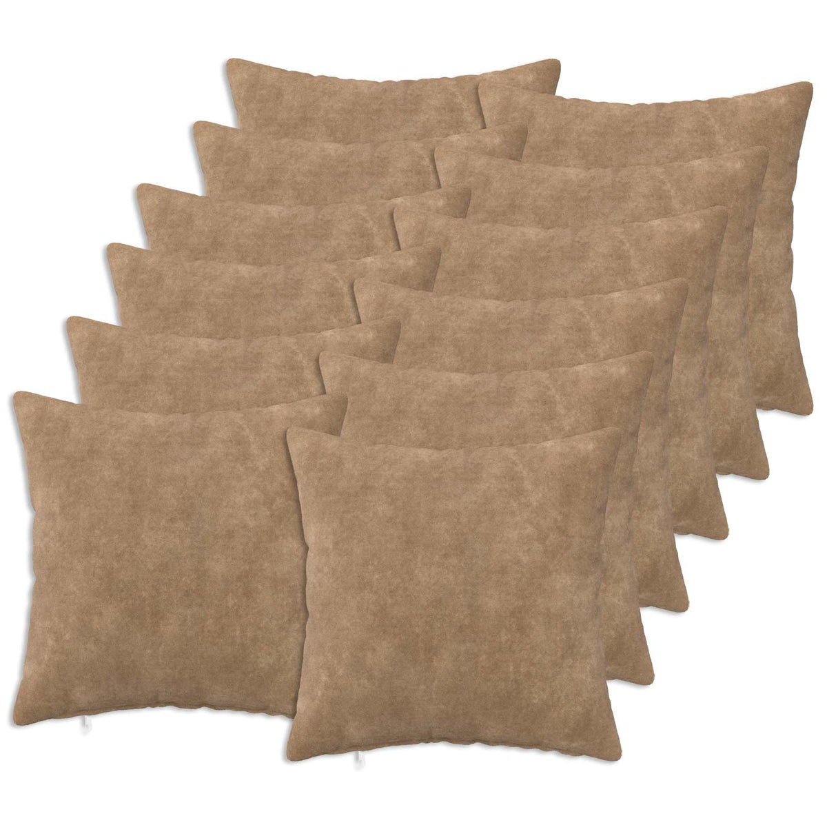 Throw Pillow HEERLEN Microfiber Fleece 12 pcs 45 x 45 cm Taupe