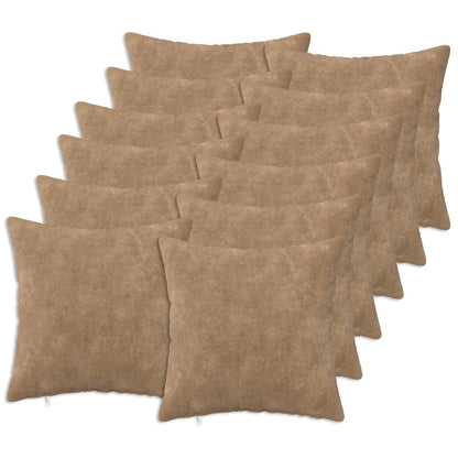 Throw Pillow HEERLEN Microfiber Fleece 12 pcs 45 x 45 cm Taupe