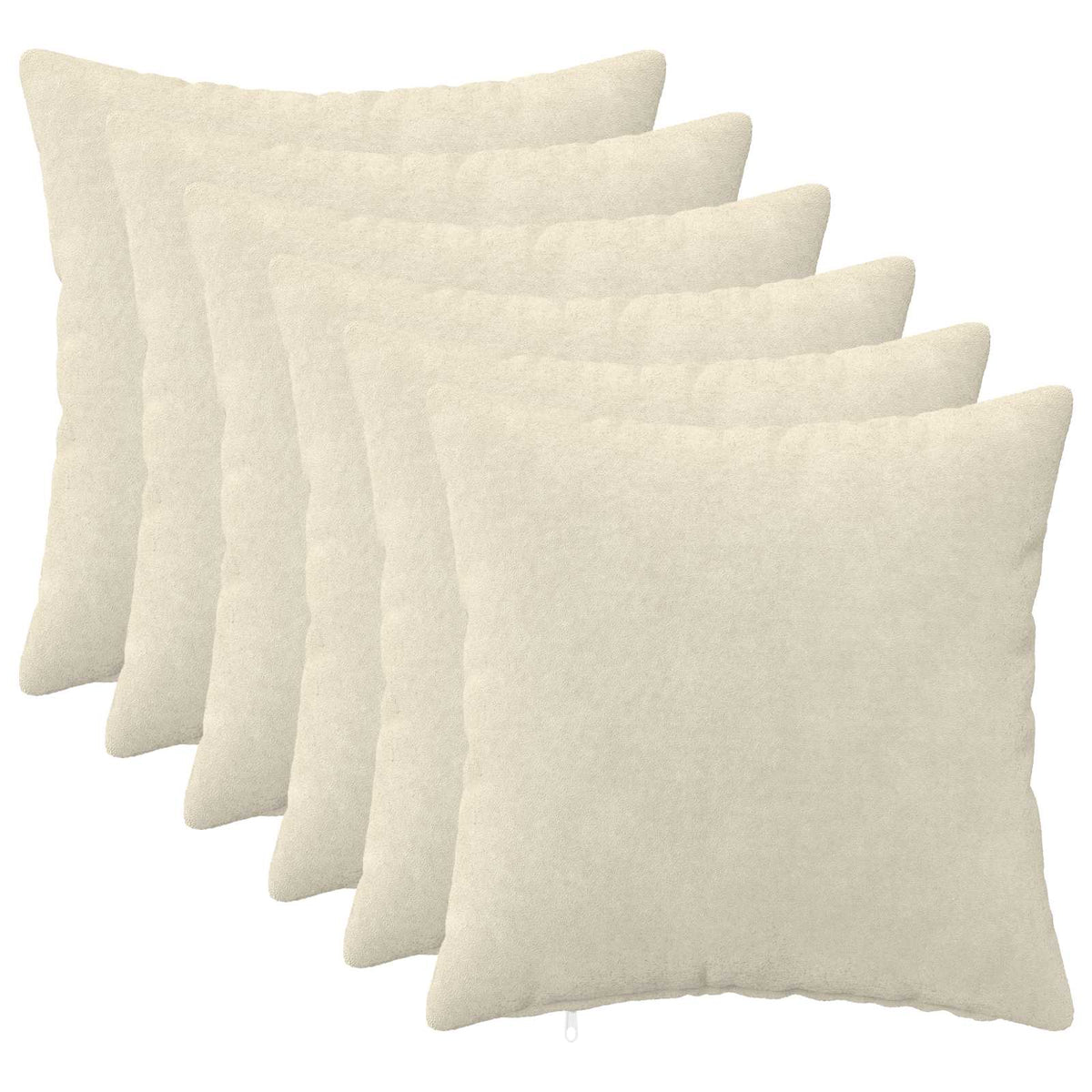 Throw Pillow HEERLEN Microfiber Fleece 6 pcs Cream 45 x 45 cm
