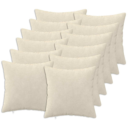 Throw Pillow HEERLEN Microfiber Fleece 12 pcs 45 x 45 cm Cream