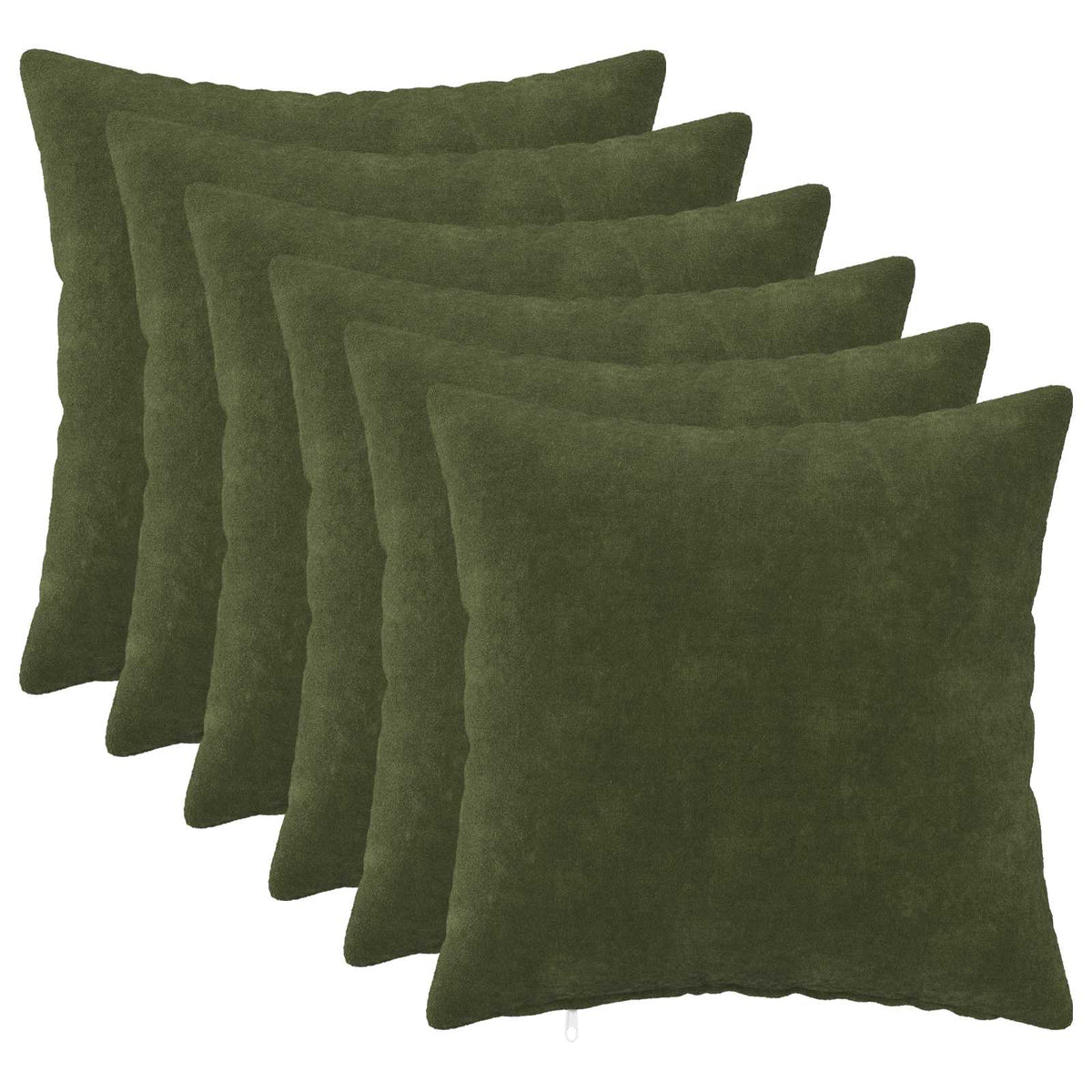 Throw Pillow HEERLEN Microfiber Fleece 6 pcs Green 45 x 45 cm