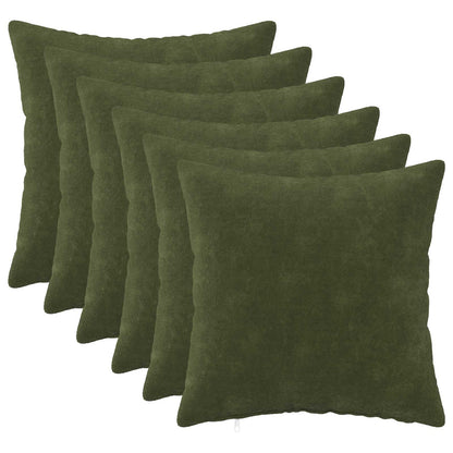 Throw Pillow HEERLEN Microfiber Fleece 6 pcs Green 45 x 45 cm